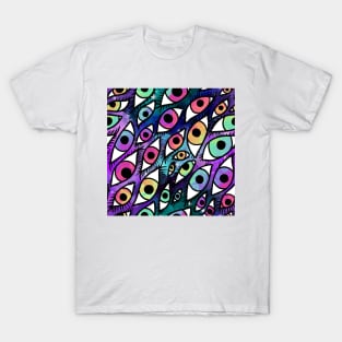 Trippy Rainbow Swirl Eyes on Galaxy T-Shirt